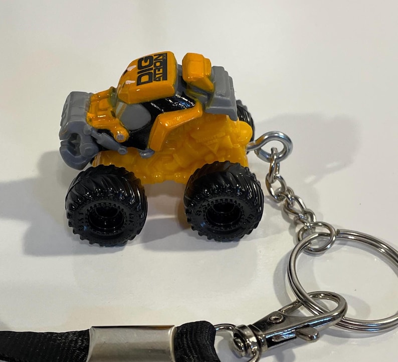 Monster Truck Mini Jams Spin Master Keychain w/ Lanyard Clip - YOU CHOOSE - Zombie, El Toro, Digatron, Blue Thunder, Grave Digger, Mutt Digatron