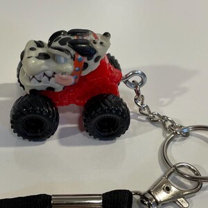 Monster Truck Mini Jams Spin Master Keychain w/ Lanyard Clip - YOU CHOOSE - Zombie, El Toro, Digatron, Blue Thunder, Grave Digger, Mutt Mutt Black Wheels
