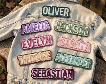 Custom Retro Embroidered Name Patch, Personalized Iron On Badge, Backpack Jacket Tag