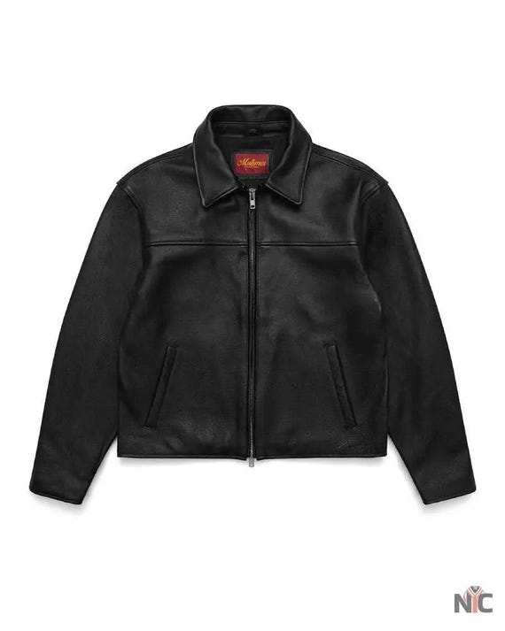 Mutimer Genuine Leather Jacket, Vintage Style Biker Coat, Men's Timeless Outerwear