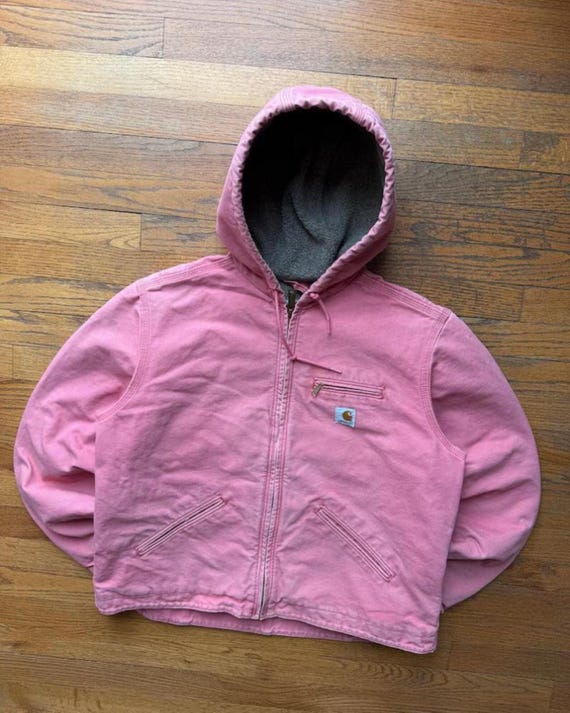 Carhartt Dusty Rose Active Jacket – Sherpa Lined Hooded Canvas Work Coat