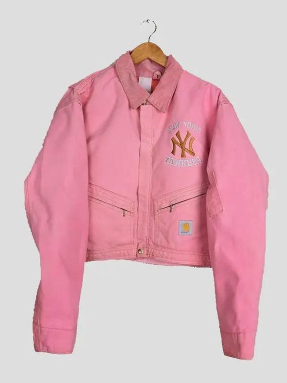 Reworked Carhartt NY Yankees Crop Jacket – Handpainted Patchwork Streetwear Coat