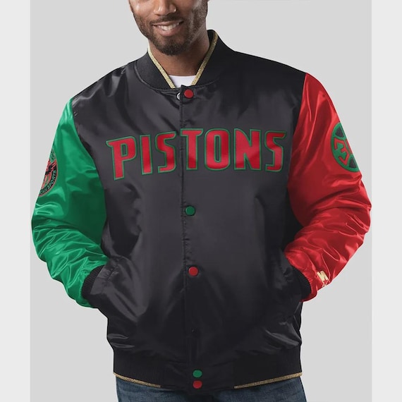 Detroit Pistons Black History Month Satin Jacket | Vintage NBA Fan Apparel
