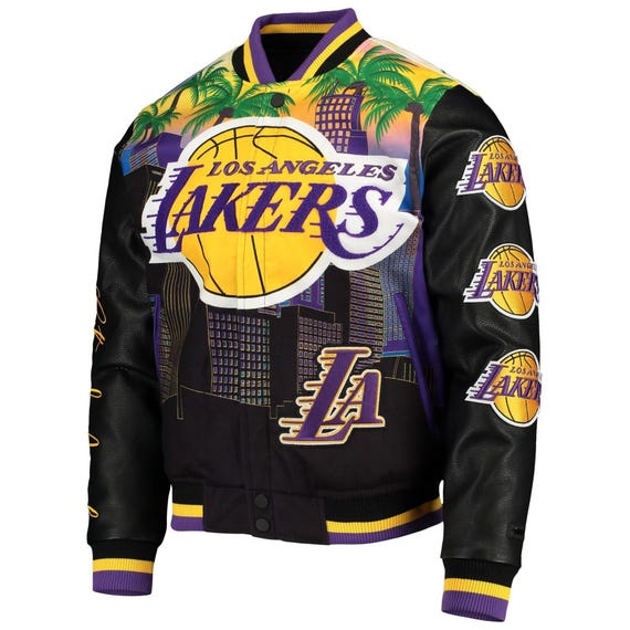 Los Angeles Lakers Championship Varsity Jacket, Vintage Style Basketball Fan Wear