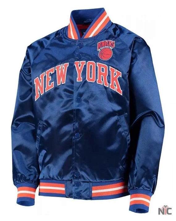Hardwood Classics NY Knicks Blue Satin Jacket – Vintage NBA Streetwear