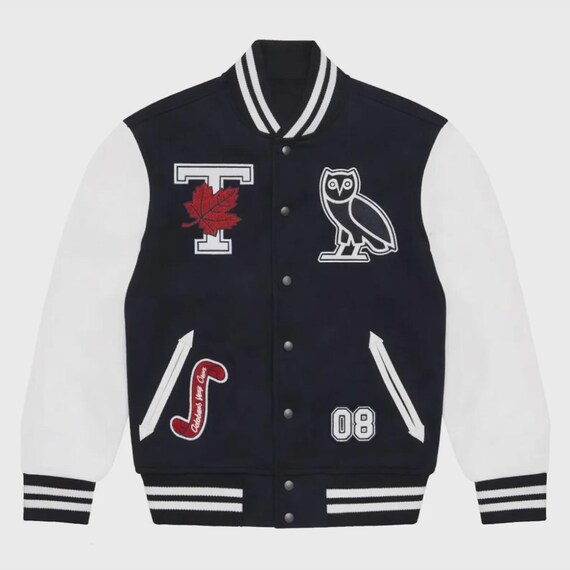 OVO x University of Toronto Inspired Varsity Jacket, Drake Style Letterman Jacket, Owl Varsity Coat, Streetwear Gift