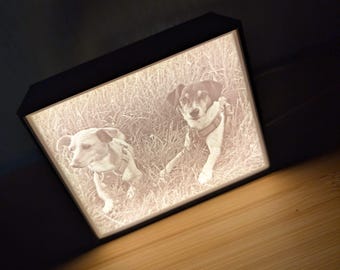 Personalisiertes Foto Licht | Lithophane Lichtbox | Individuelles Geschenk mit Foto | Lithografie Kunst | LED Box | verschiedene Größen