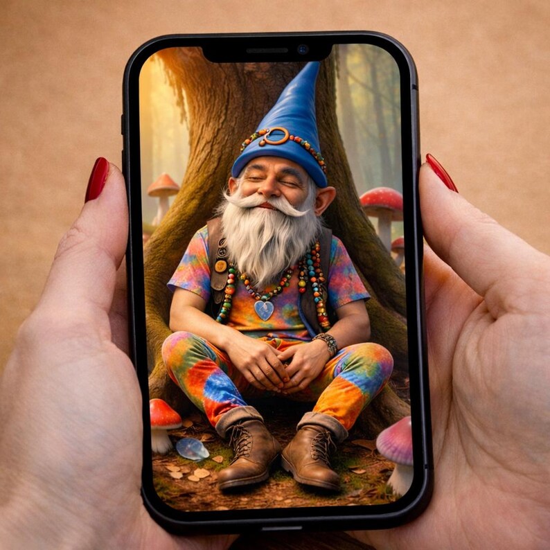 Enchanted Forest Gnome Wallpaper – Magical Mushroom Fantasy Mobile ...