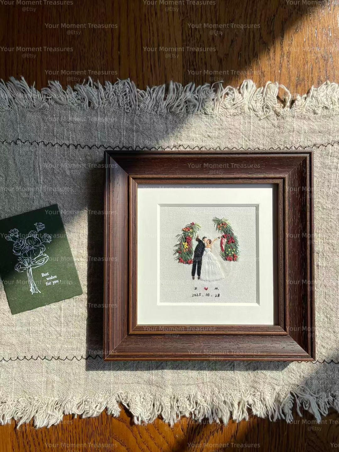 Custom Wedding Embroidery Art From Photo: Personalized Couple Portrait ...