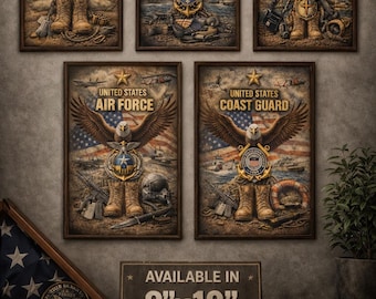 Militär väggkonstset – Armé, Marin, Marinkår, Flygvapen, Kustbevakning