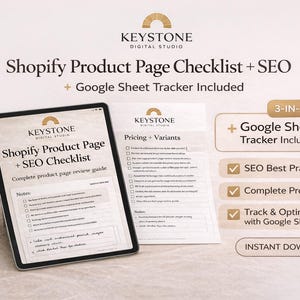 Shopifys produktsida checklista PDF + Google Sheet | SEO-checklista för Shopify och e-handelsannonser