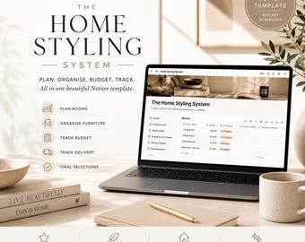 Home Styling System | Notion Template for Furniture Planning, Room Styling & Budget Tracking