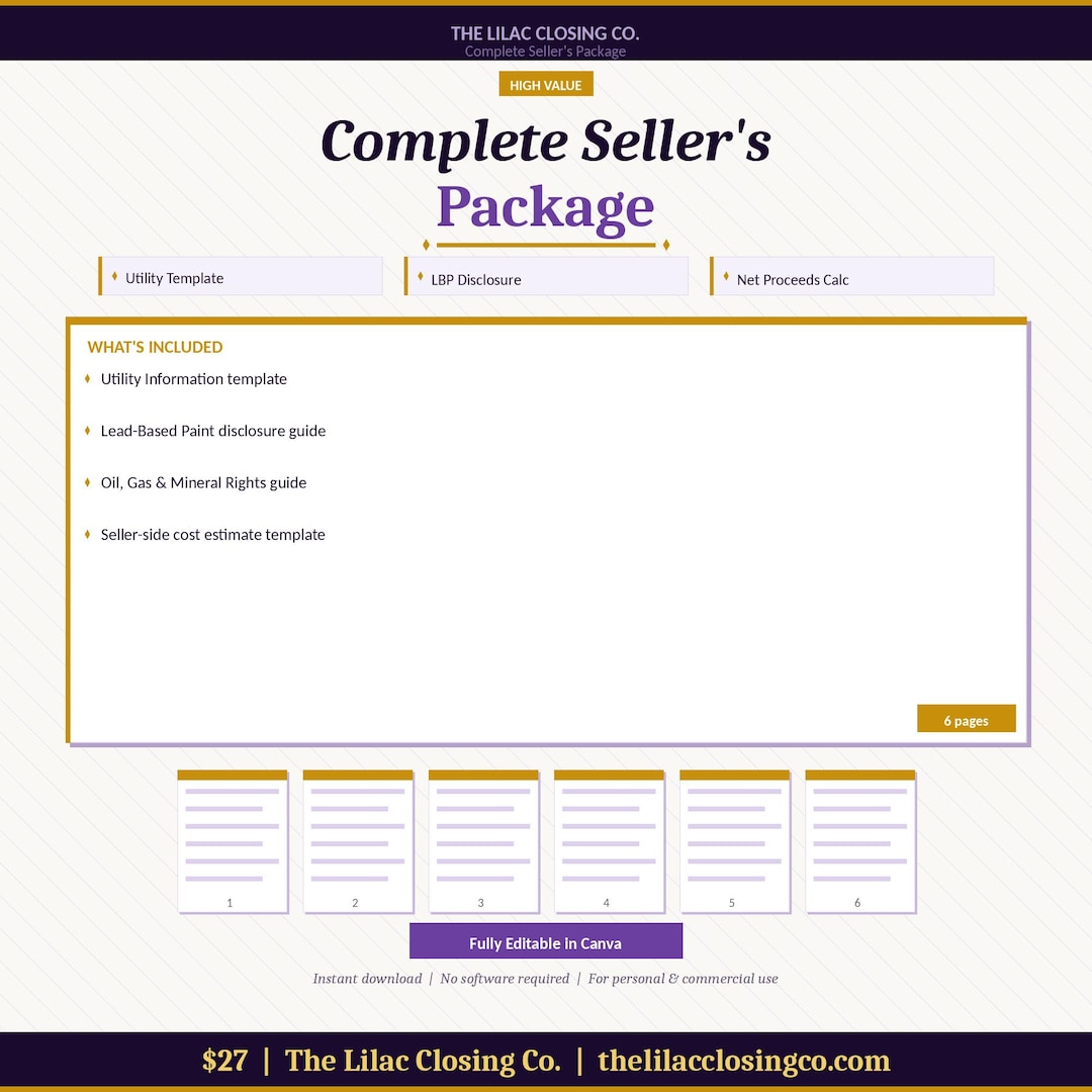 TC Complete Seller's Package | Transaction Coordinator Canva Templates ...