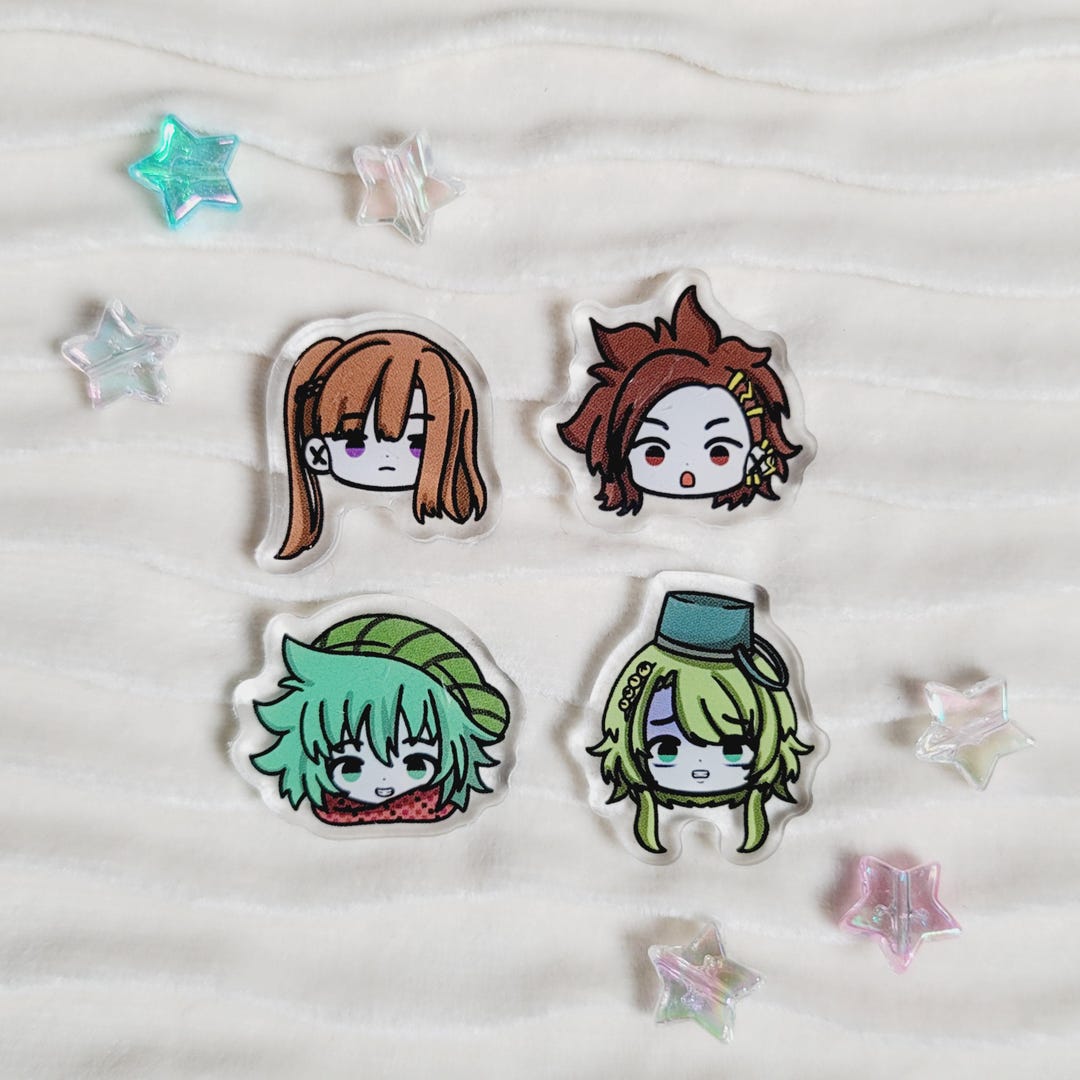 Collette Pin Set of 4||anime Death Game Inspired Pin – 2-4cm Acrylic Pin, Mystery ...