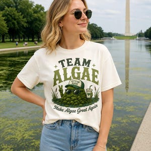 Team Algae PNG, Funny Algae Shirt Design, Make Algae Great Again, Moss Mascot Graphic, Lake Humor Digital Download