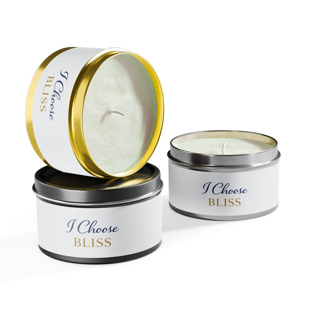 Tin Candle I Choose BLISS | Various Scents | 4oz, 8oz Coconut Soy ...