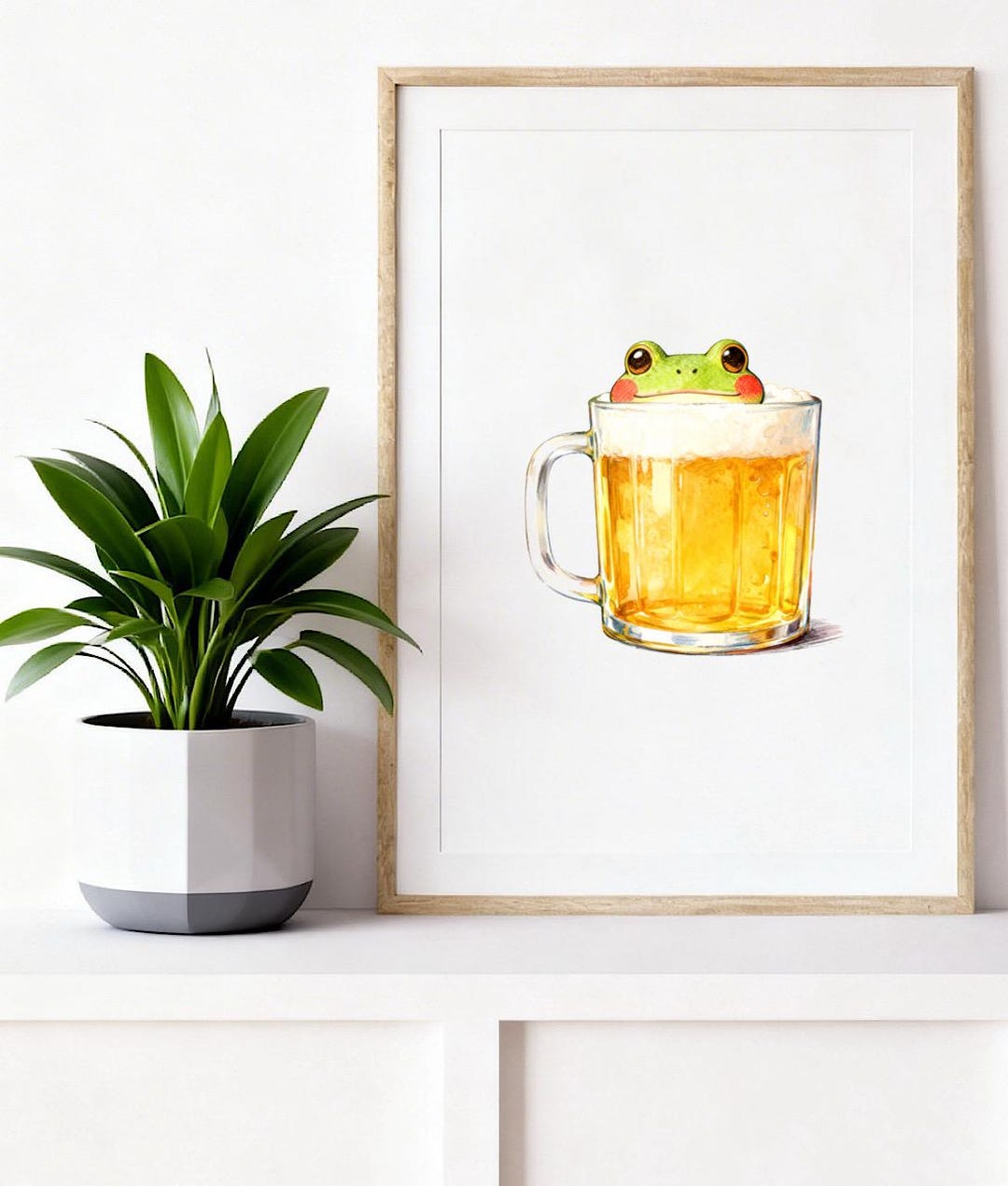 Frog Drinking Beer Wall Art Printable | Fun Bar Decor Poster Download ...