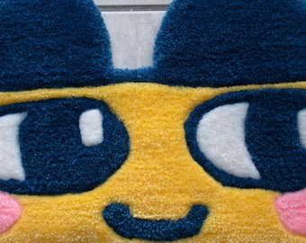 Handgjord Tamagotchi Mametchi tangentbordsmatta, tuftad retro handledsstödsskrivbordsmatta