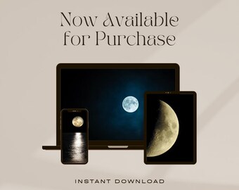 High Resolution Moon Desktop Wallpaper, Digital Download (JPG)