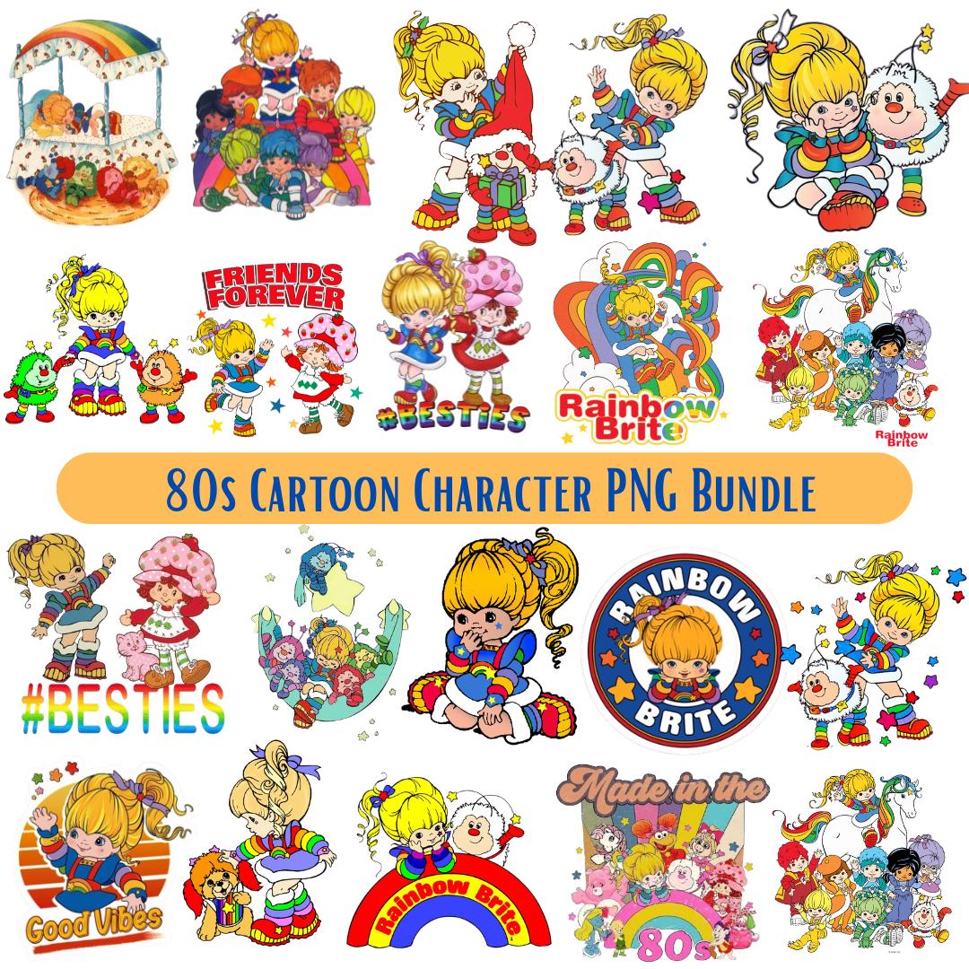 80s Cartoon PNG Bundle, Retro Clipart Collection, Retro Rainbow ...