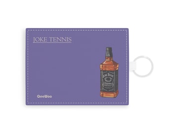 Keychain | Card holder | Whiskey Bottle Illustration Card Holder | Saffiano Leather