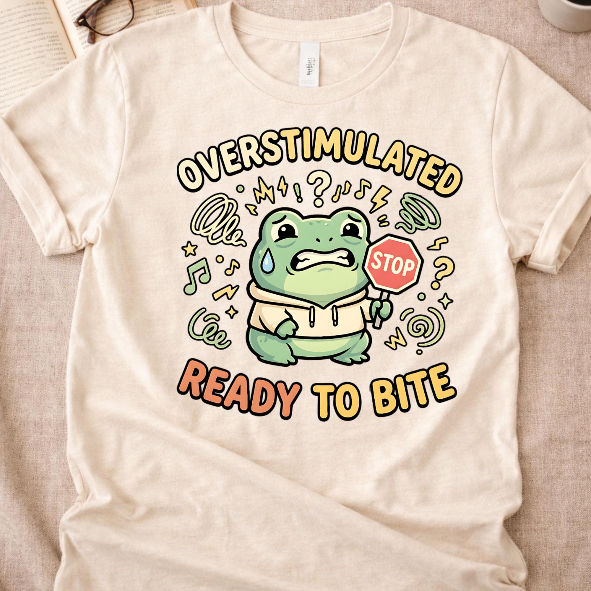 Overstimulated Frog PNG - Funny Neurospicy T-shirt Design - Sensory ...