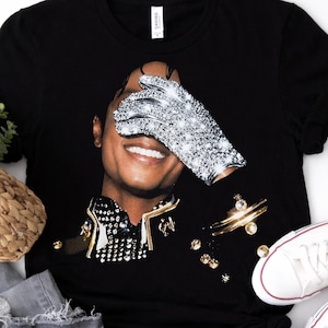 Michael Jackson PNG, King Of Pop Digital, Michael Fan Geschenk, ( nur schwarzes Shirt )