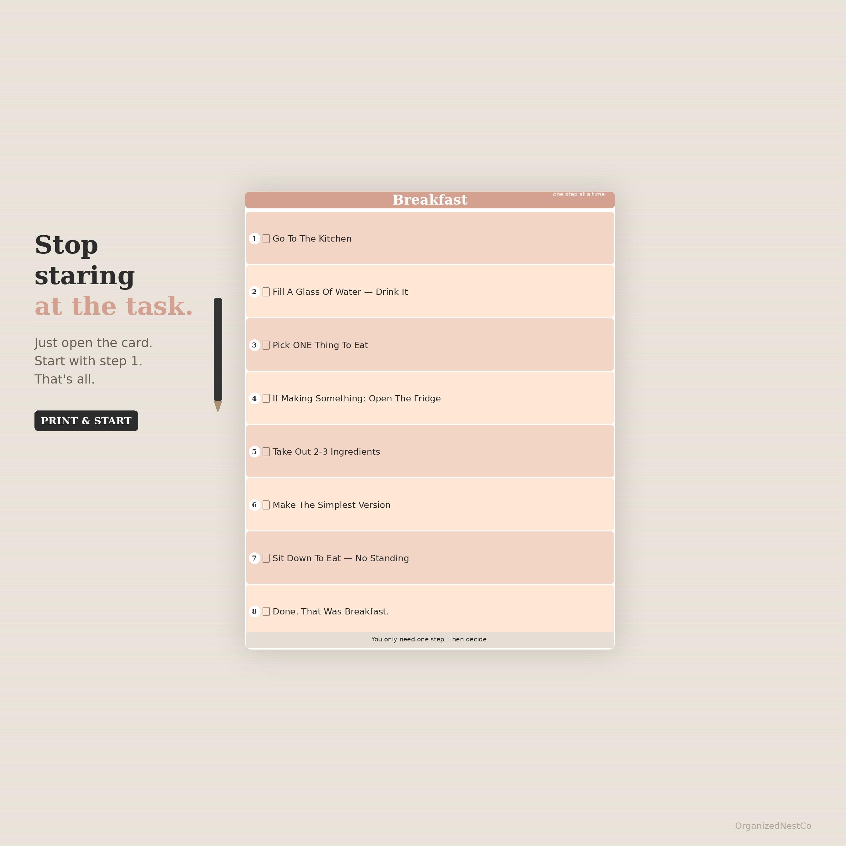 ADHD Task Breakdown Cards, Printable Daily Routine for Overwhelmed ...
