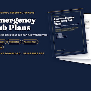 Personal Finance Emergency Sub Plans, High School No Prep Substitute Lesson Plans, Financial Literacy Worksheets with Answer Keys, PDF