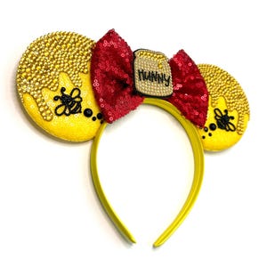 Winnie the Pooh Rhinestoned Honey Pot Minnie Ears, Sparkly Rhinestone Headband