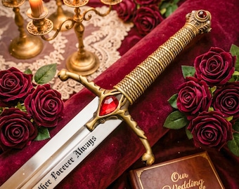 Personalized Wedding Sword, Custom Engraved Medieval Sword, Groomsmen Gift, Anniversary Gift for Him, Unique Husband Gift, Cosplay Sword