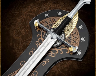 Handmade King Aragorn Fantasy Sword, Rings of Power Movie Replica, Cosplay Prop, Wall Hanging, Display Decor, Gift for Him or Dad