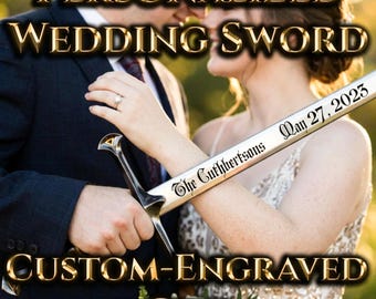 Personalized Wedding Sword, Custom Engraved Medieval Sword, Groomsmen Gift, Anniversary Gift for Him, Unique Husband Gift, Cosplay Sword