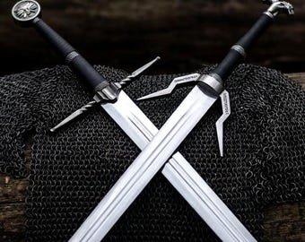 The Witcher Sword Replica | Geralt of Rivia Cosplay Sword | Stainless Steel Fantasy Sword | Wall Decor Custom Gifts | Perfect Wedding Gift