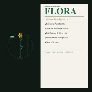 FLORA Scientific Plant Planner Printable PDF — Botanical Journal pH Tracker Light Log Pest Diagnostic — Serious Grower Instant Download
