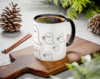 Taza de café con lindos fantasmas / Taza de café, diseño adorable de Halloween