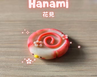 Piedra antiestrés de pato Hanami, abrazo de bolsillo de arcilla polimérica Narutomaki con forma de flor de cerezo, piedra antiestrés Sakura