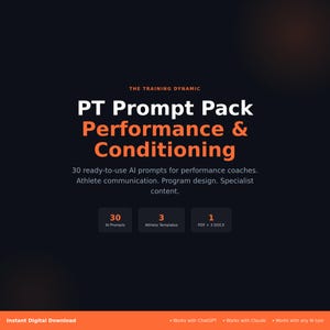 30 AI Prompts for Performance & Conditioning Coaches | ChatGPT Claude | Athlete Programming Sport Training