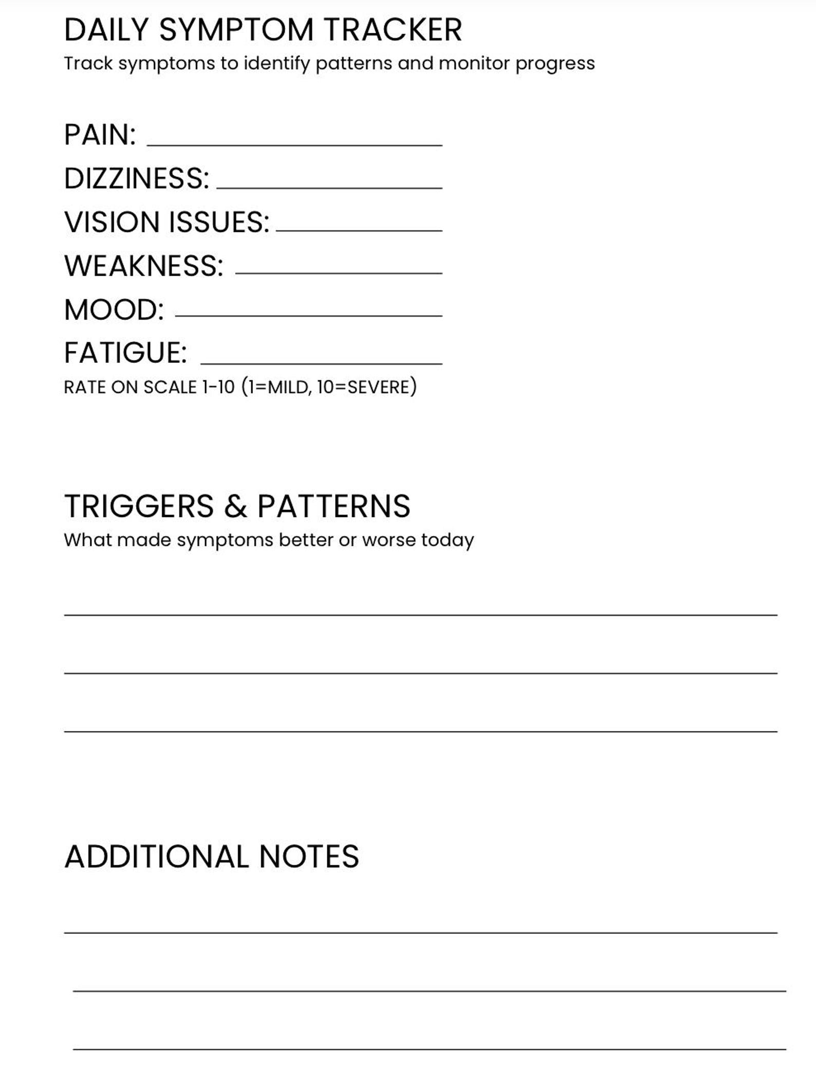 Brain Injury Checklist.pdf Brain Injury Caregiver Planner Printable | Daily Routine, Medication ...