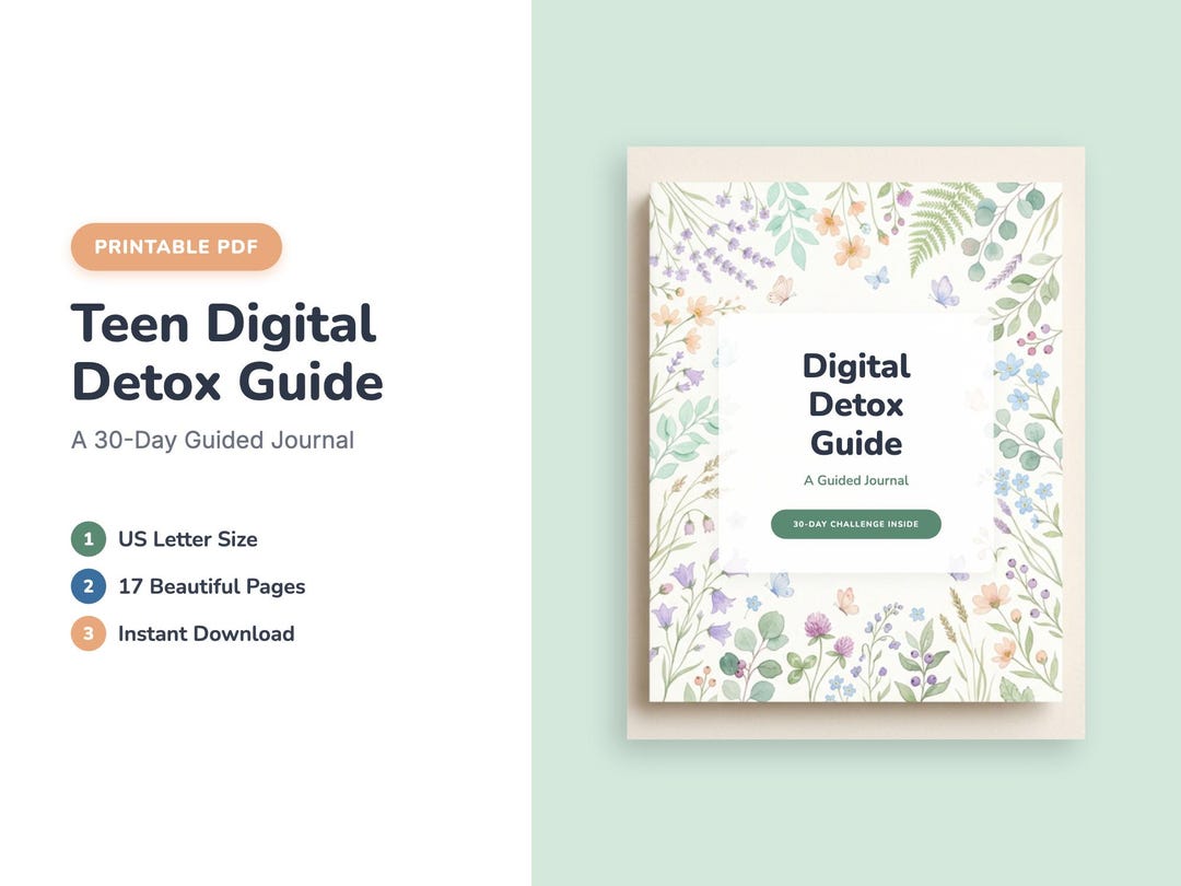 30 Day Digital Detox Challenge Printable | Screen Time Tracker Journal ...