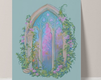 daydream window, romantic illustration art print