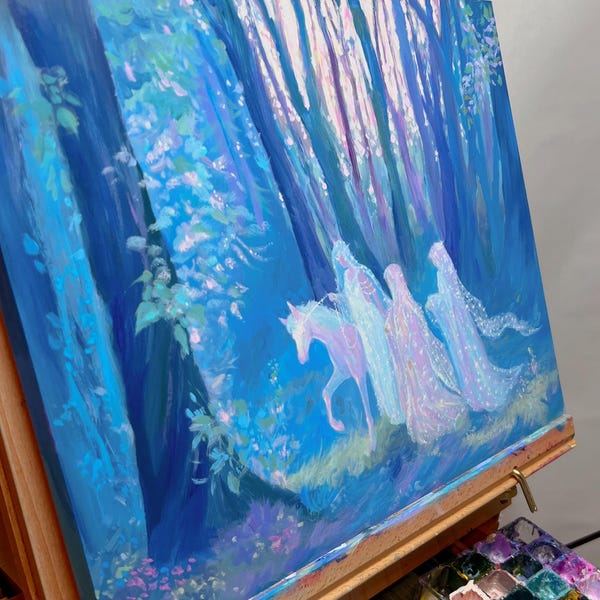 toujours en avant - impression d'art à partir de la peinture acrylique originale