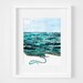 knitted sparkling sea watercolor illustration art print | gifts for knitters, mermaid, craft, yarn, magic, ocean, decoration