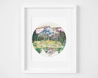 knitted national parks watercolor illustration art print | gifts for knitters, decoration, department of national interiors