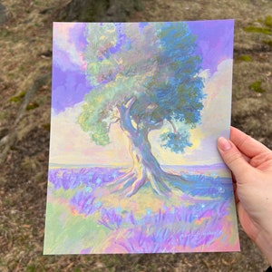 the fairy ring - fantasy landscape art print from original gouache painting