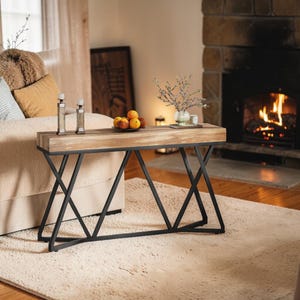 Rustic Country Console Table 140cm Wooden Entryway Sofa Table Farmhouse Hall Decor