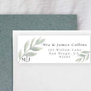 Minimale Monogramm-Adressaufkleber, individuelle erste Adressaufkleber, moderne Hochzeitsumschläge, personalisierte Adressaufkleber