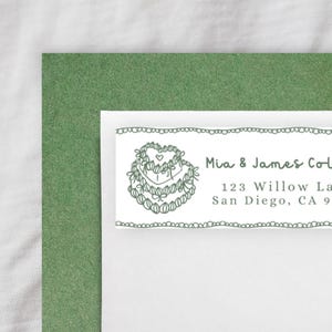 Adressetiketten für Hochzeitstorten, individuelle Rücksendeetiketten für Hochzeiten, einzigartige Briefumschlagaufkleber, personalisierte Versandetiketten für Hochzeiten