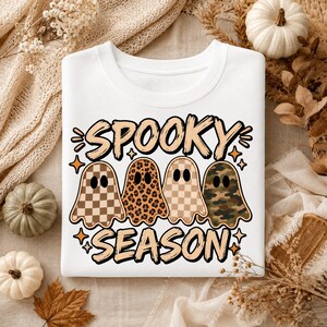 Retro patchwork-spöken png, rutiga spökdesign PNG, trendig höst png, Halloween-design, Preppy Distressed Halloween-sublimering