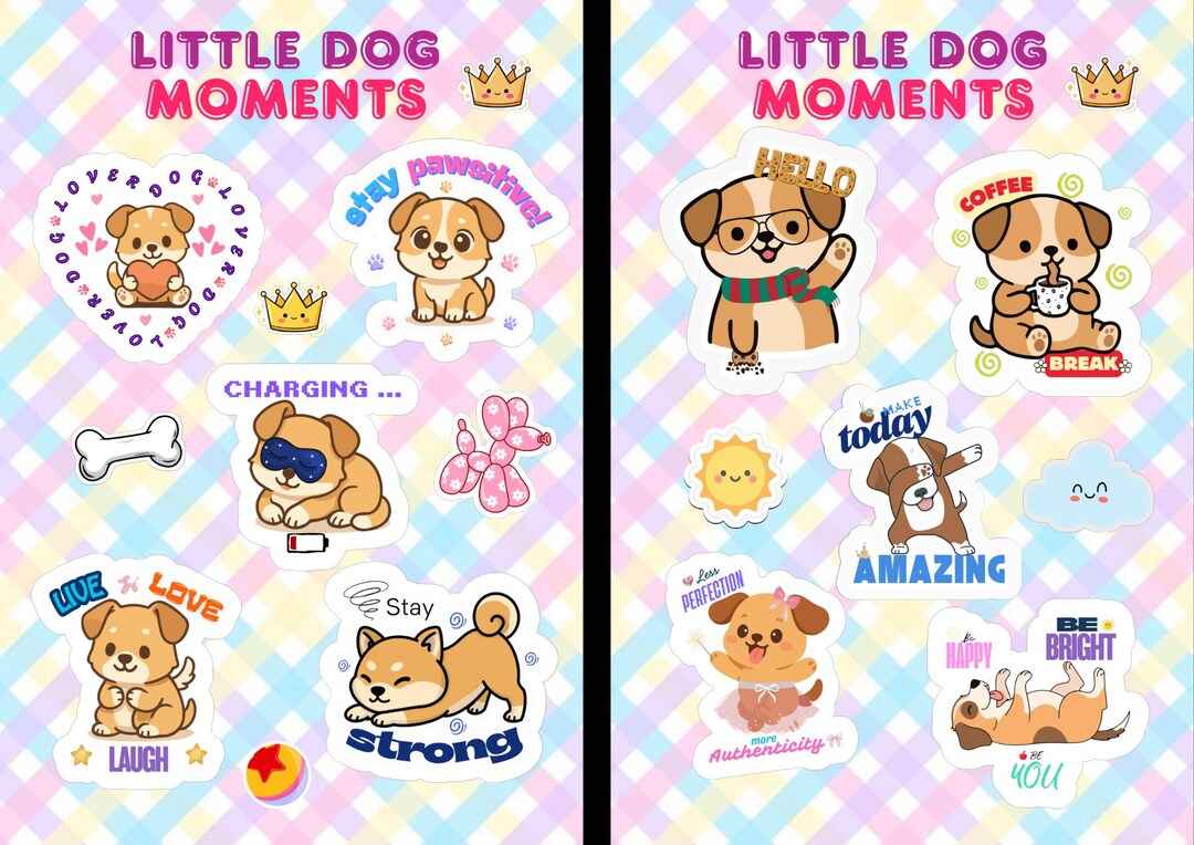 Cute Kawaii Dog Sticker Sheet | Puppy Stickers | Printable Planner ...